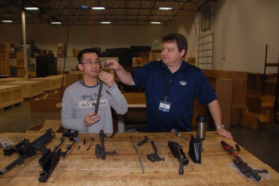 Armorer-level teardown training at the U.S. Ordnance facility