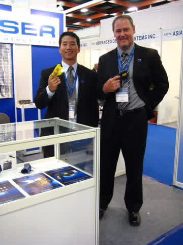 Product specialist at the TASER International trade show booth
